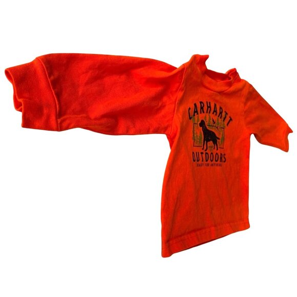 Carhartt Outdoors Baby Shirt 6 Months Orange Black Labrador Dog Ducks READ - Picture 6 of 11